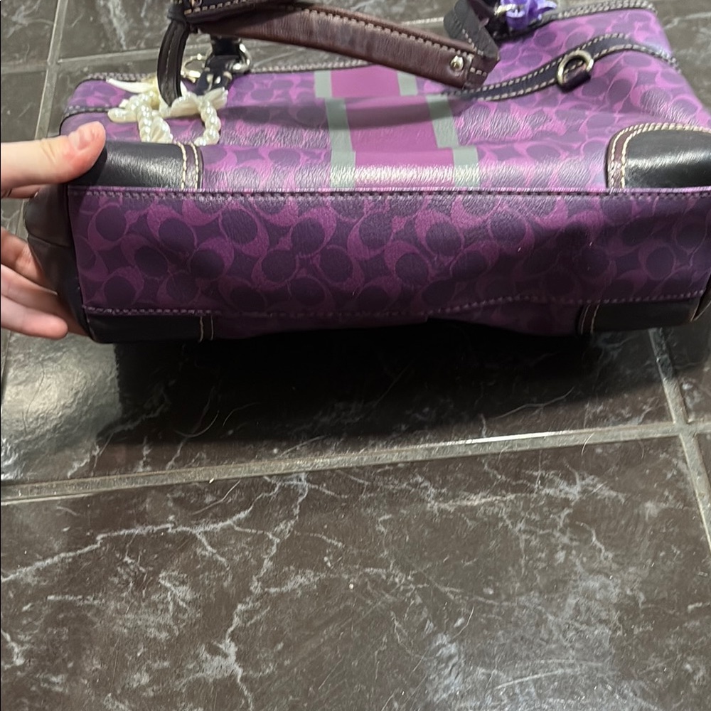 Coach Purple Monogram Tote Bag - Picture 8 of 8